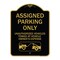 Signmission Parking Restriction Assigned Parking Unauthorized Vehicles Towed at Owner Expense, BG-1824-23374 A-DES-BG-1824-23374 - alternate 1